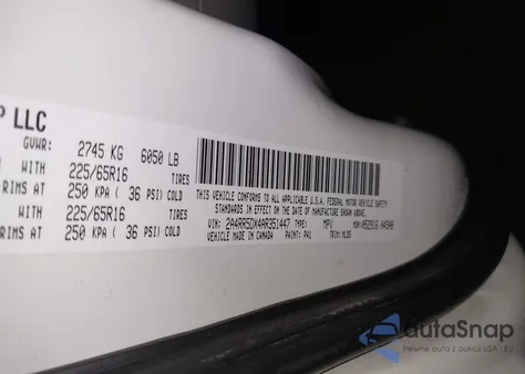 2010 Chrysler Town & Country Touring z USA, uszkodzony, nr VIN 2A4RR5DX4AR351447